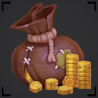 ArtStation - Coin Bag | Handpainted Model