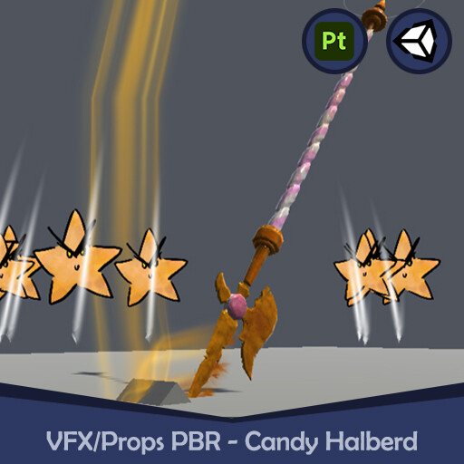 ArtStation - VFX/Props 3D Halberd: Candy & Caramel (Student - Bachelor 3)