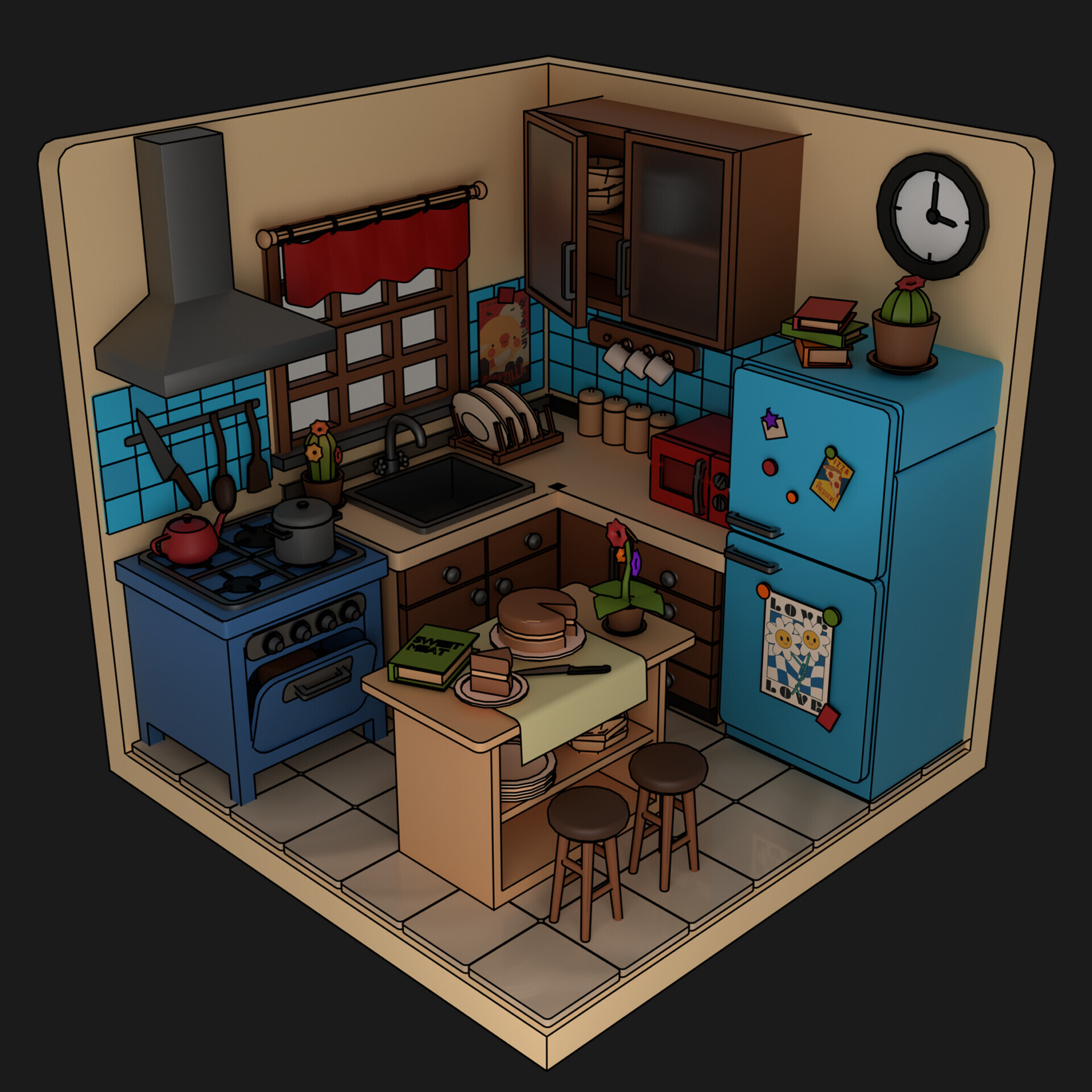 ArtStation - LowPoly Kitchen