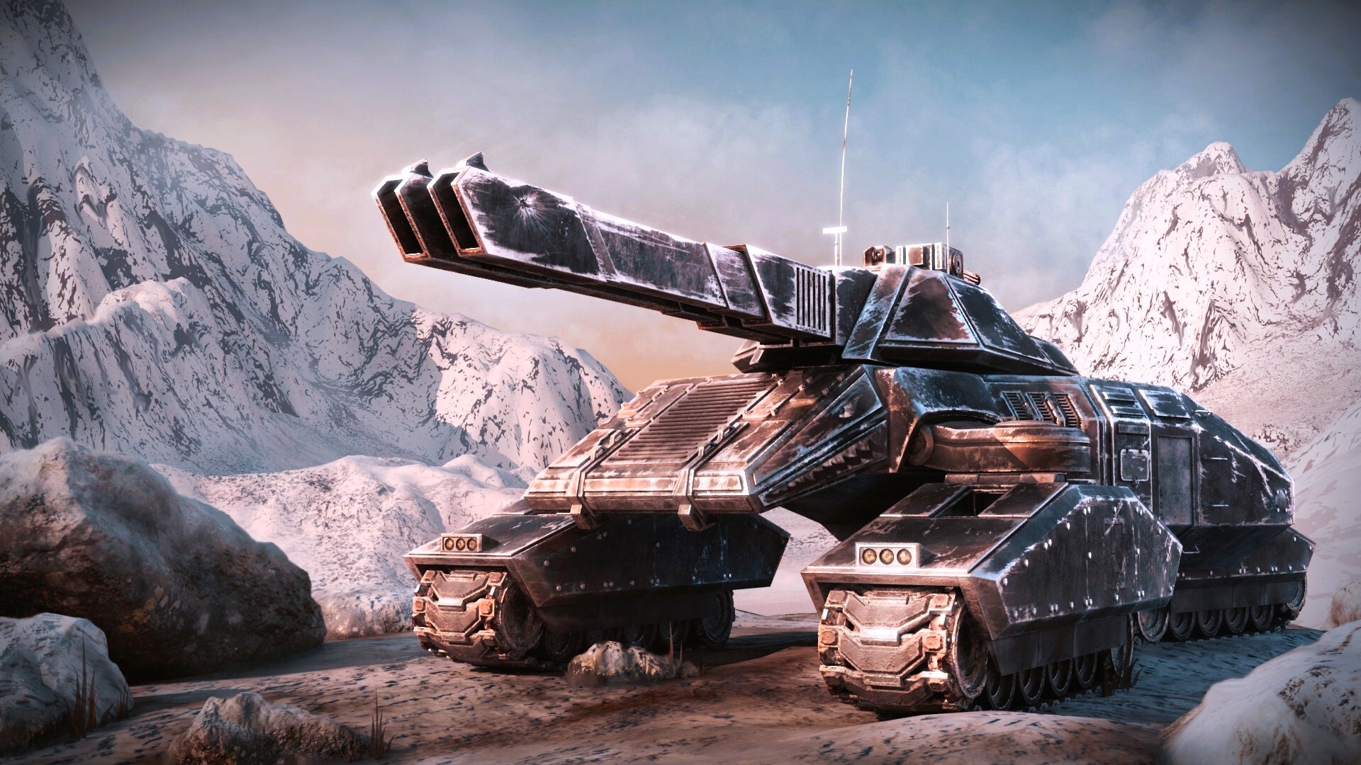 ArtStation DualCannon Railgun Tank