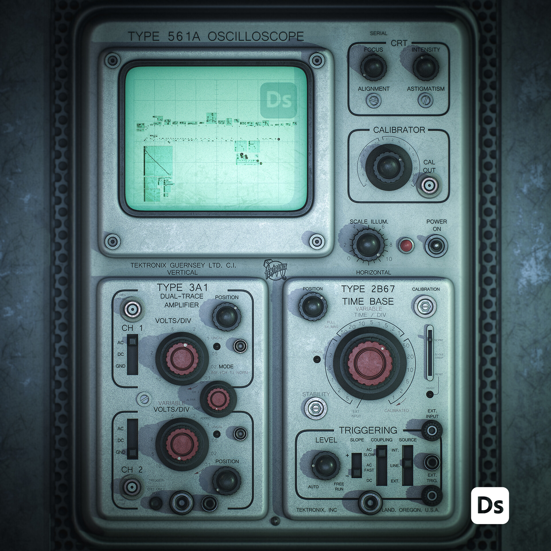 ArtStation - Procedural Materials: Oscilloscope 561A - By Tektronix