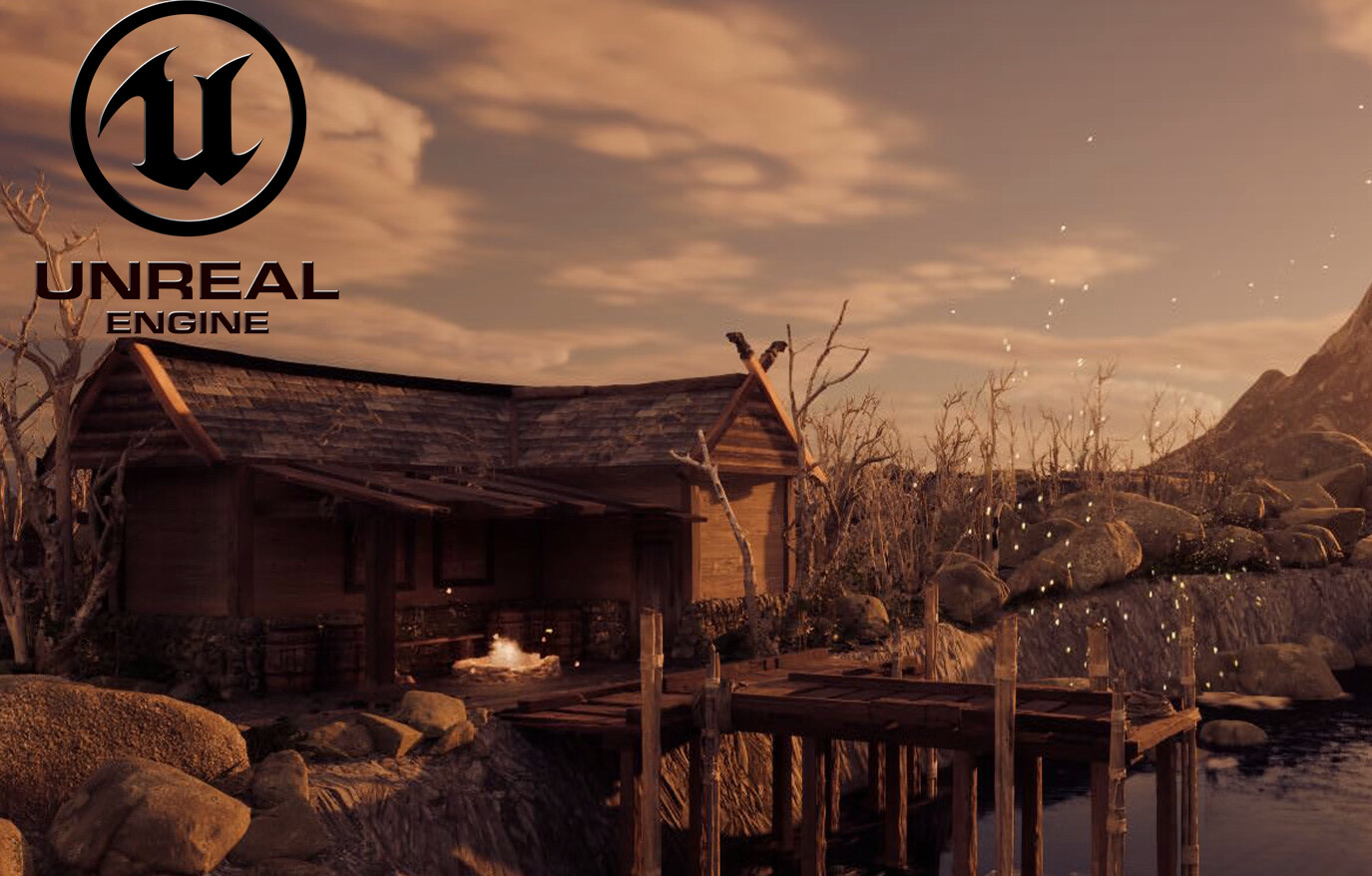 ArtStation - Medieval hut near the river