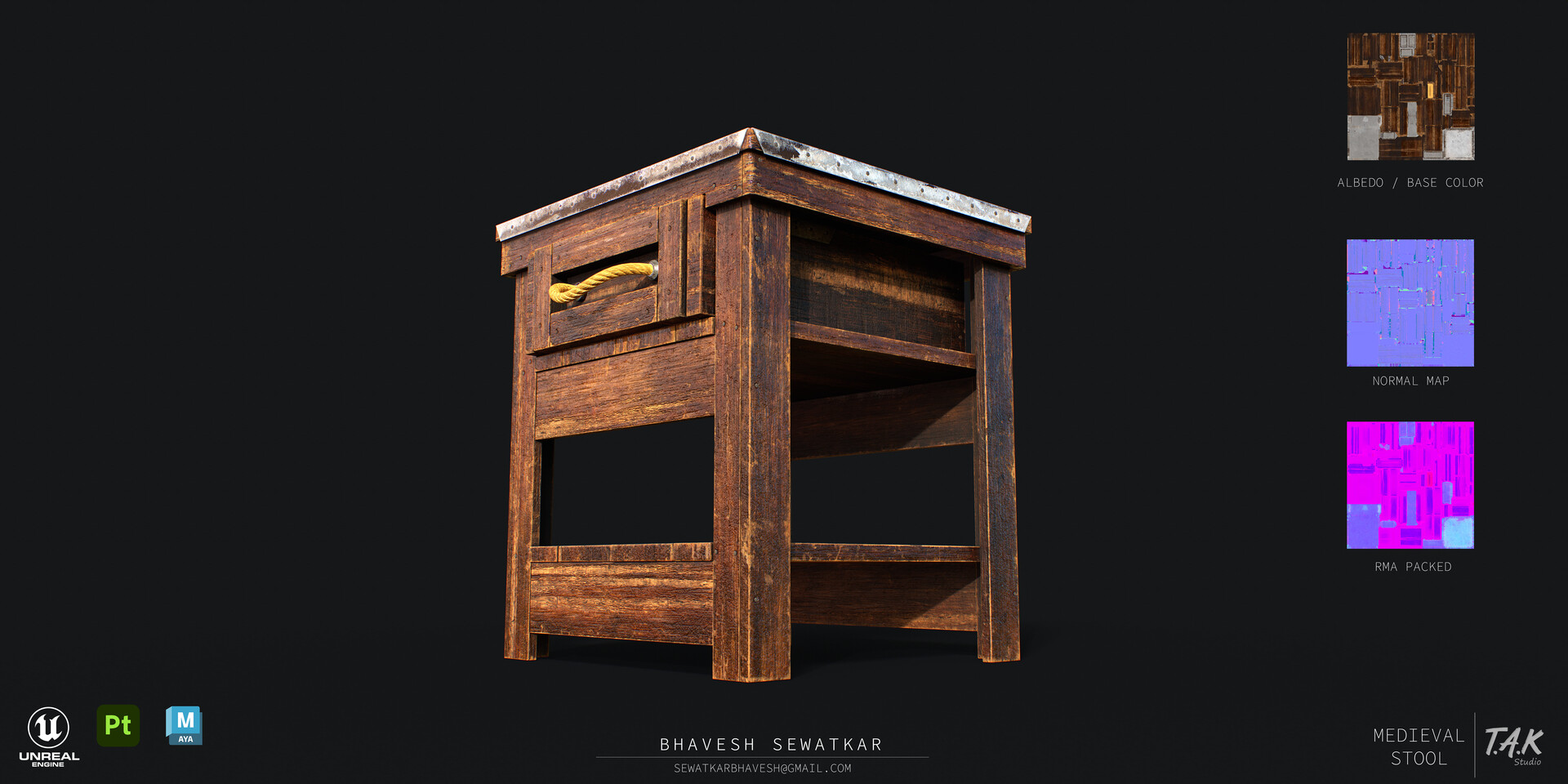 ArtStation - MEDIEVAL STOOL