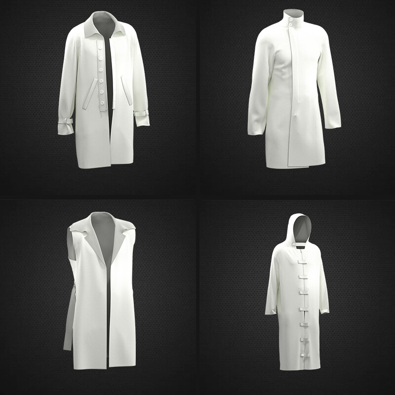 ArtStation - 17 BASIC MEN'S COAT / OVERCOAT / JACKET COLLECTION