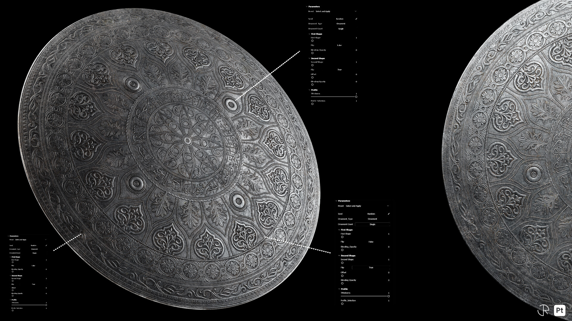 ArtStation - Arabic Ornate Shield 100% substance painter