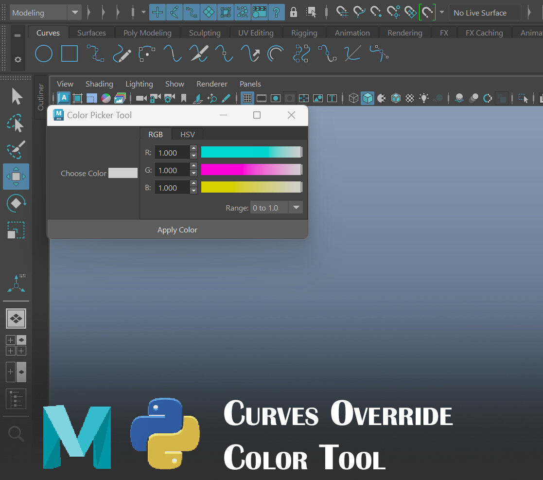 ArtStation - Maya Python tool (Curve Override Color Tool )