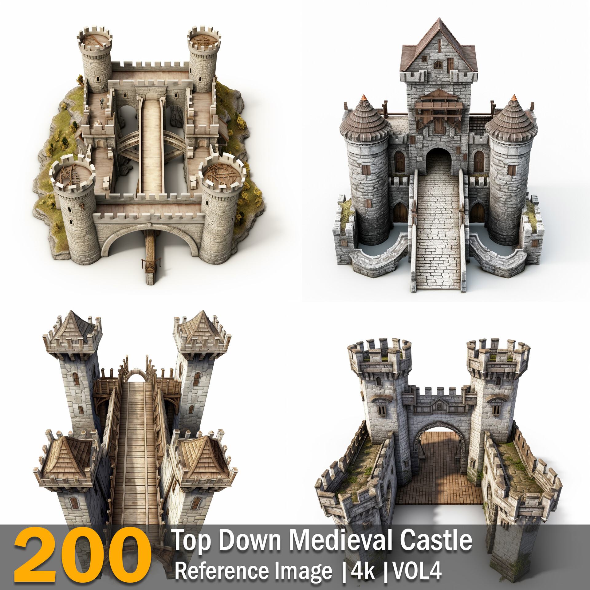 Lumière Top Down Medieval Castle Reference Images 4k Vol4