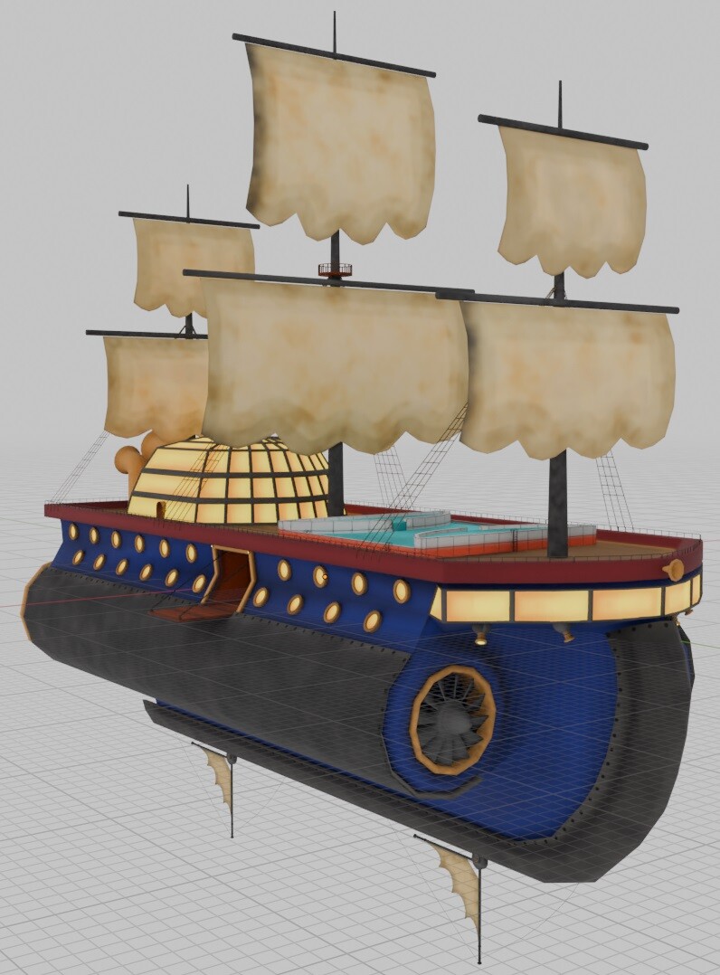 ArtStation - Low Poly Minecart & Luxury Air Ship
