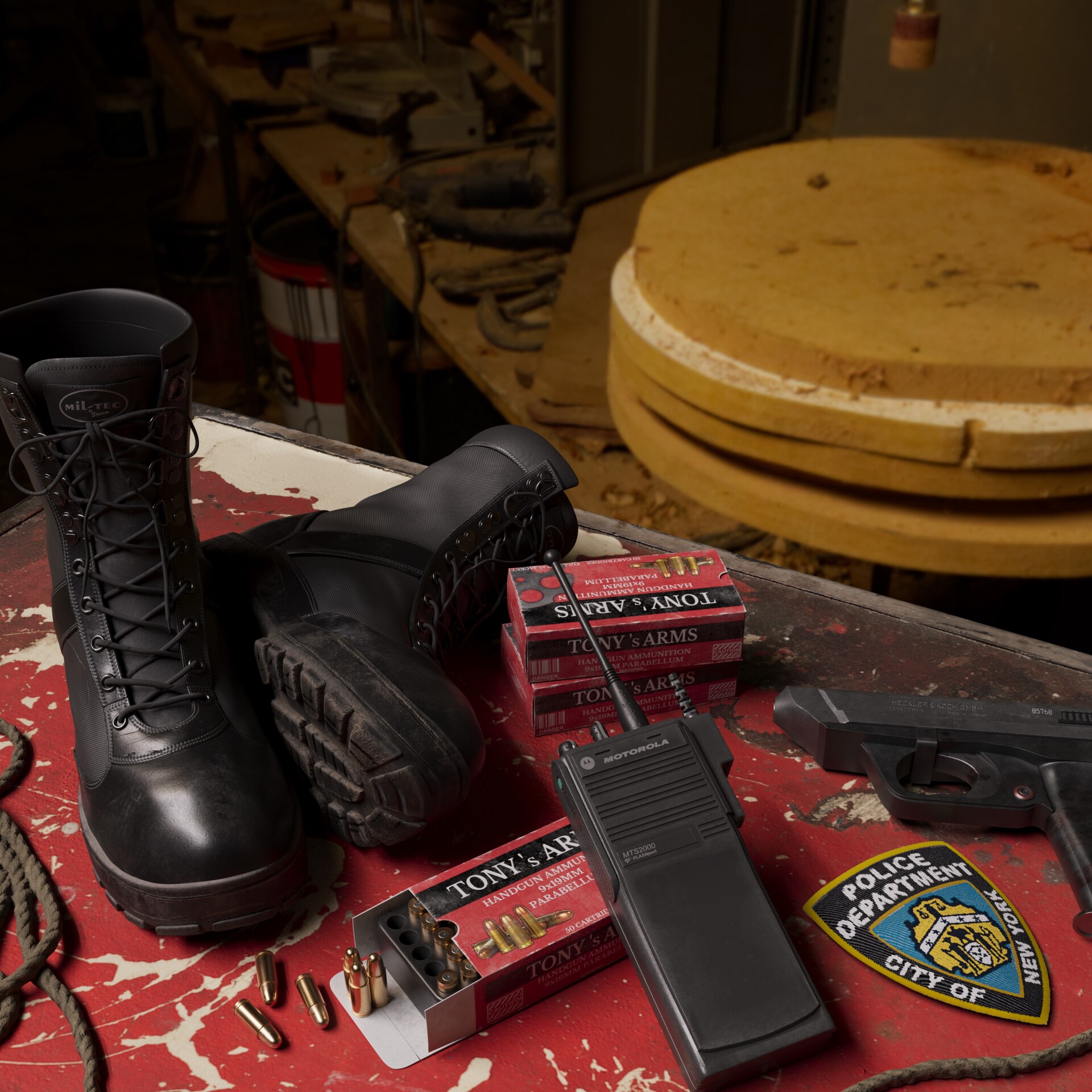 ArtStation - Resident evil mood NYPD police officer's props
