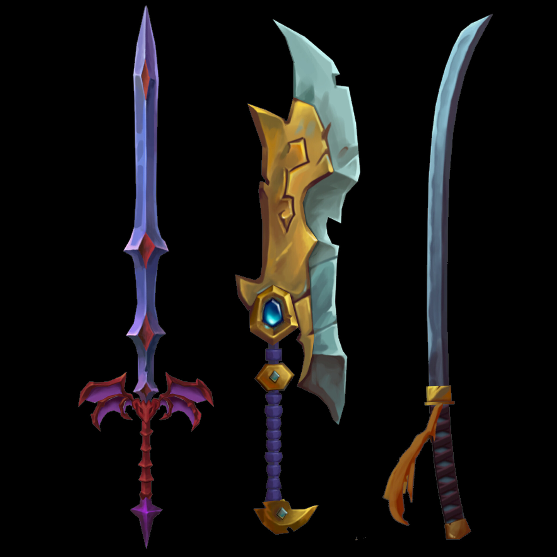 ArtStation - hand painted swords