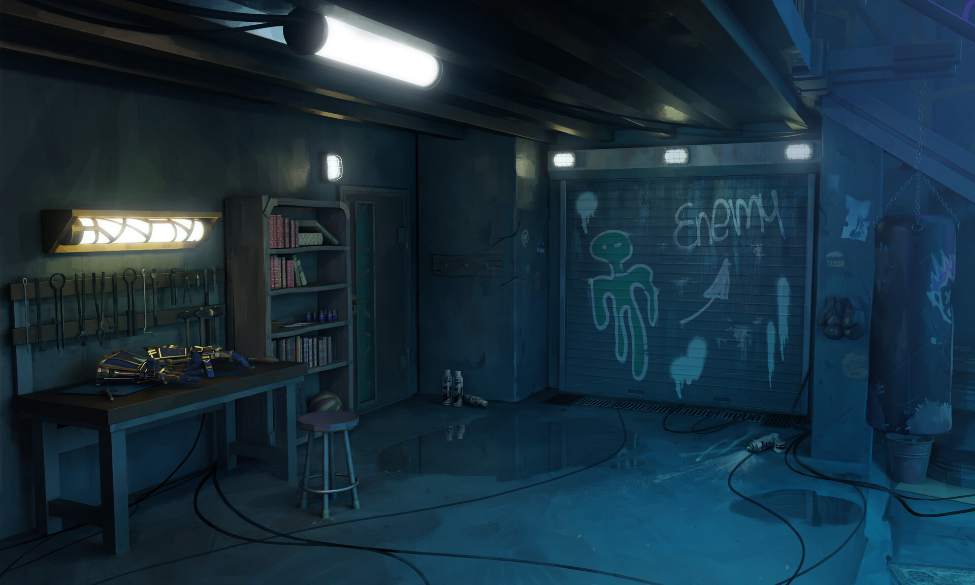 ArtStation - Arcane Fan Art - Vi's room(A room under the lake)