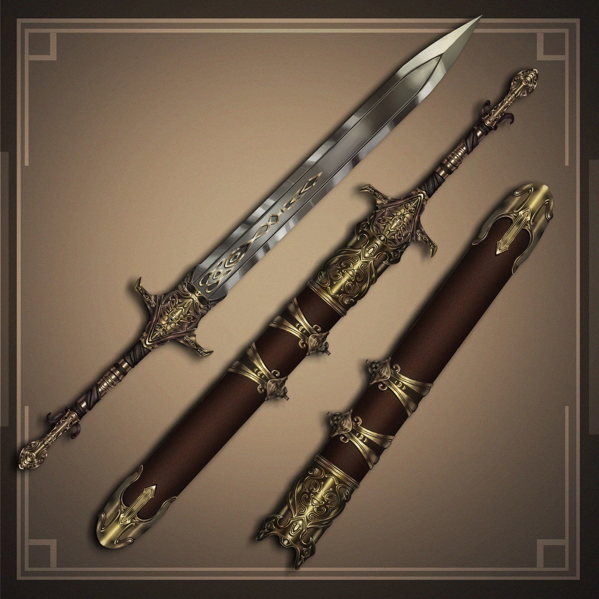 ArtStation - Adopt79 sword, scabbard design