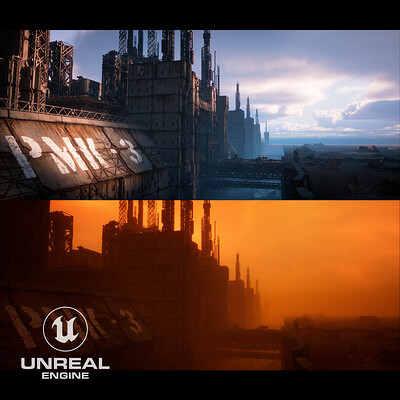 UE5 Lumen Post-Apocalyptic Sci-Fi Industrial Relight: 6 Lighting Scenarios