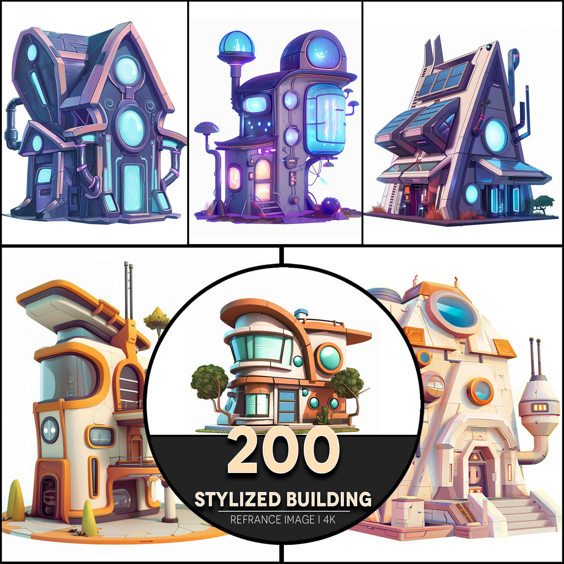 Pixel Ref - Stylized Building 4K Reference/Concept Images
