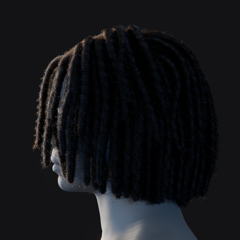 ArtStation - Blender hair groom (dreads) Commission work