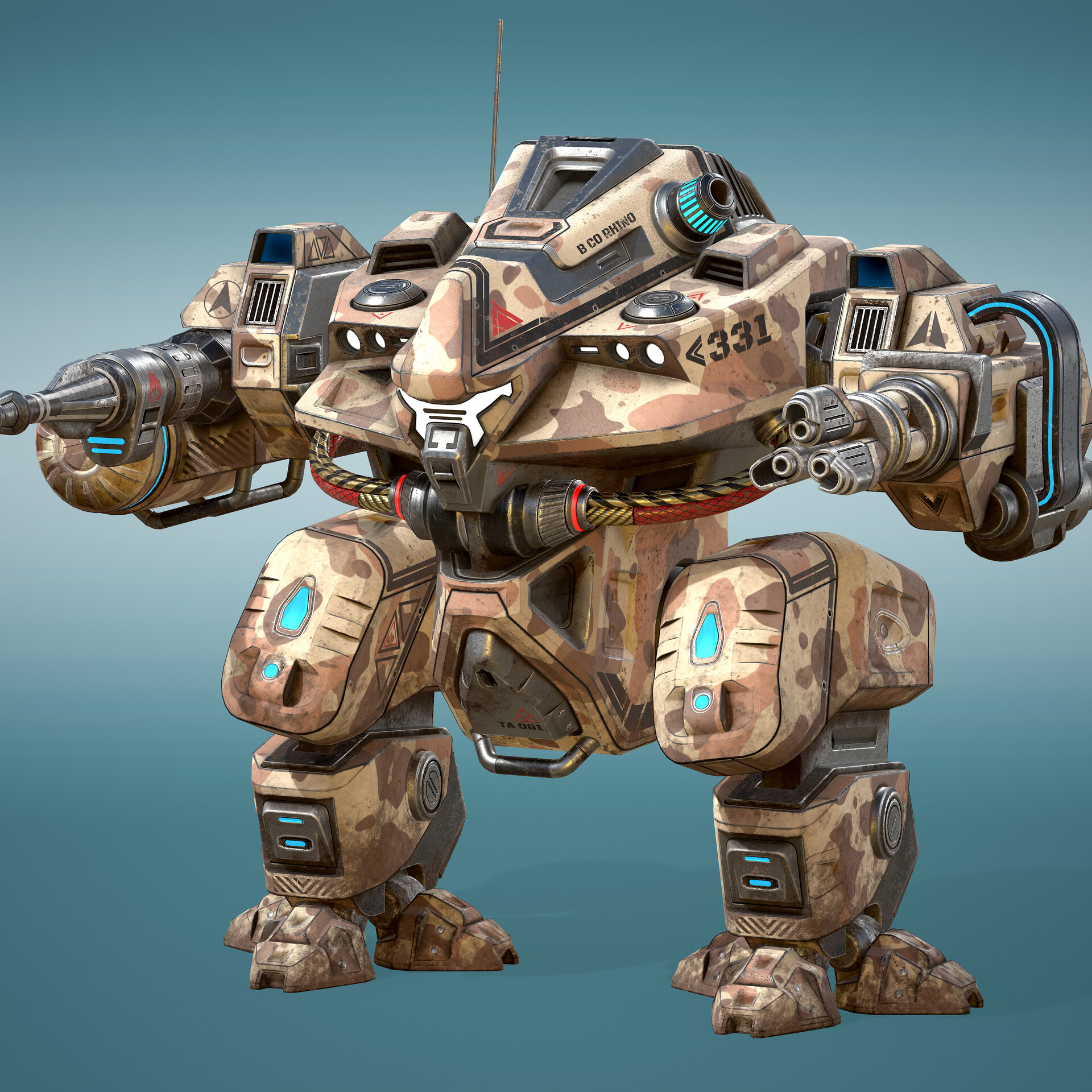 ArtStation - DESERT BATTLE MECH - GAME READY