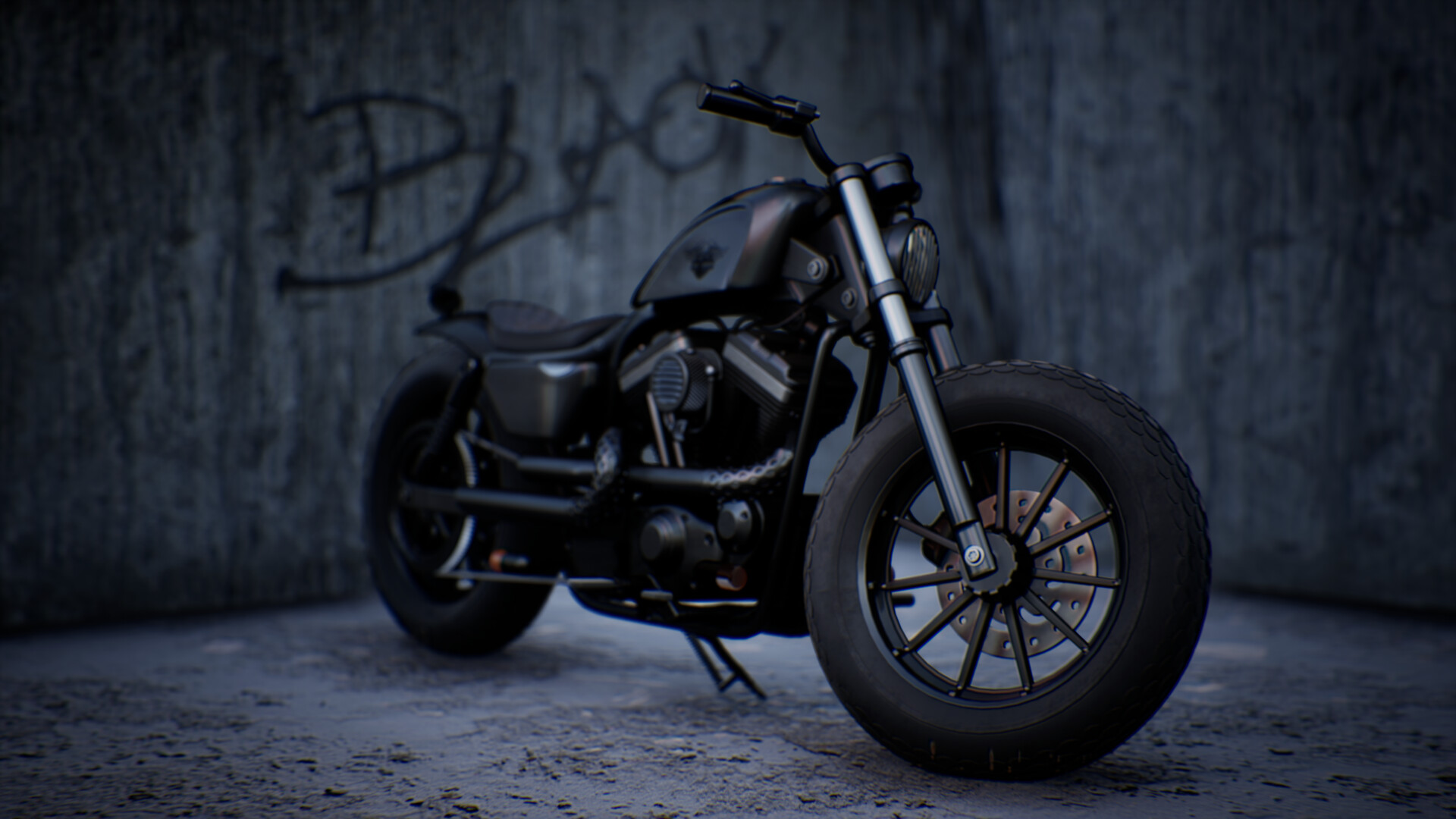 Iron 883 Bobber Wallpaper ArtStation Harley Davidson Sportster