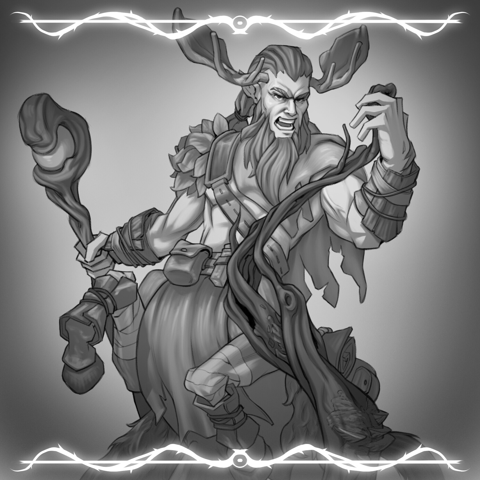 ArtStation - Centaur Druid - Miniature