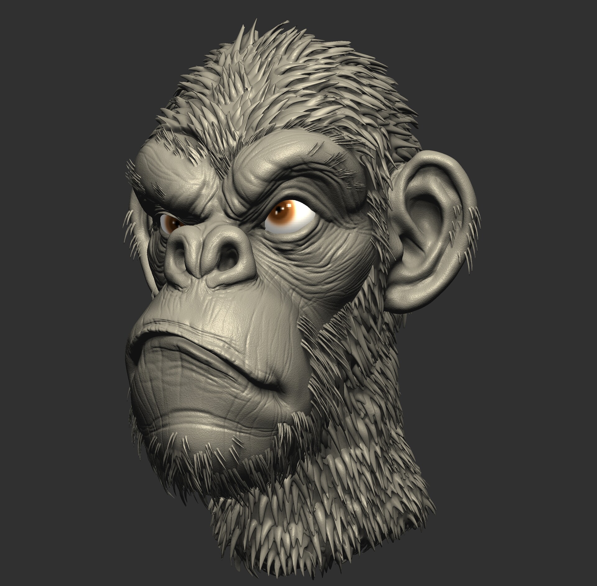 ArtStation - Stylized Monkey Head 3D