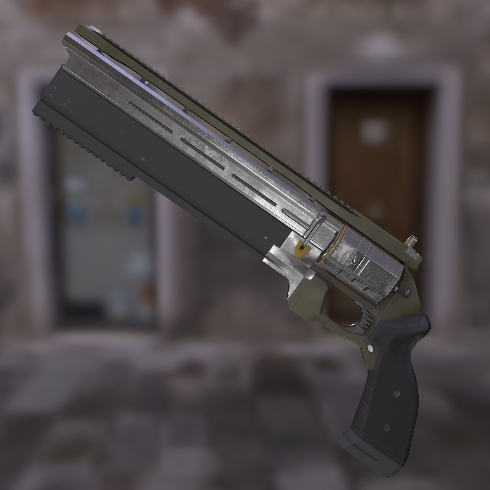 ArtStation - Revolver with underbarrel shotgun.