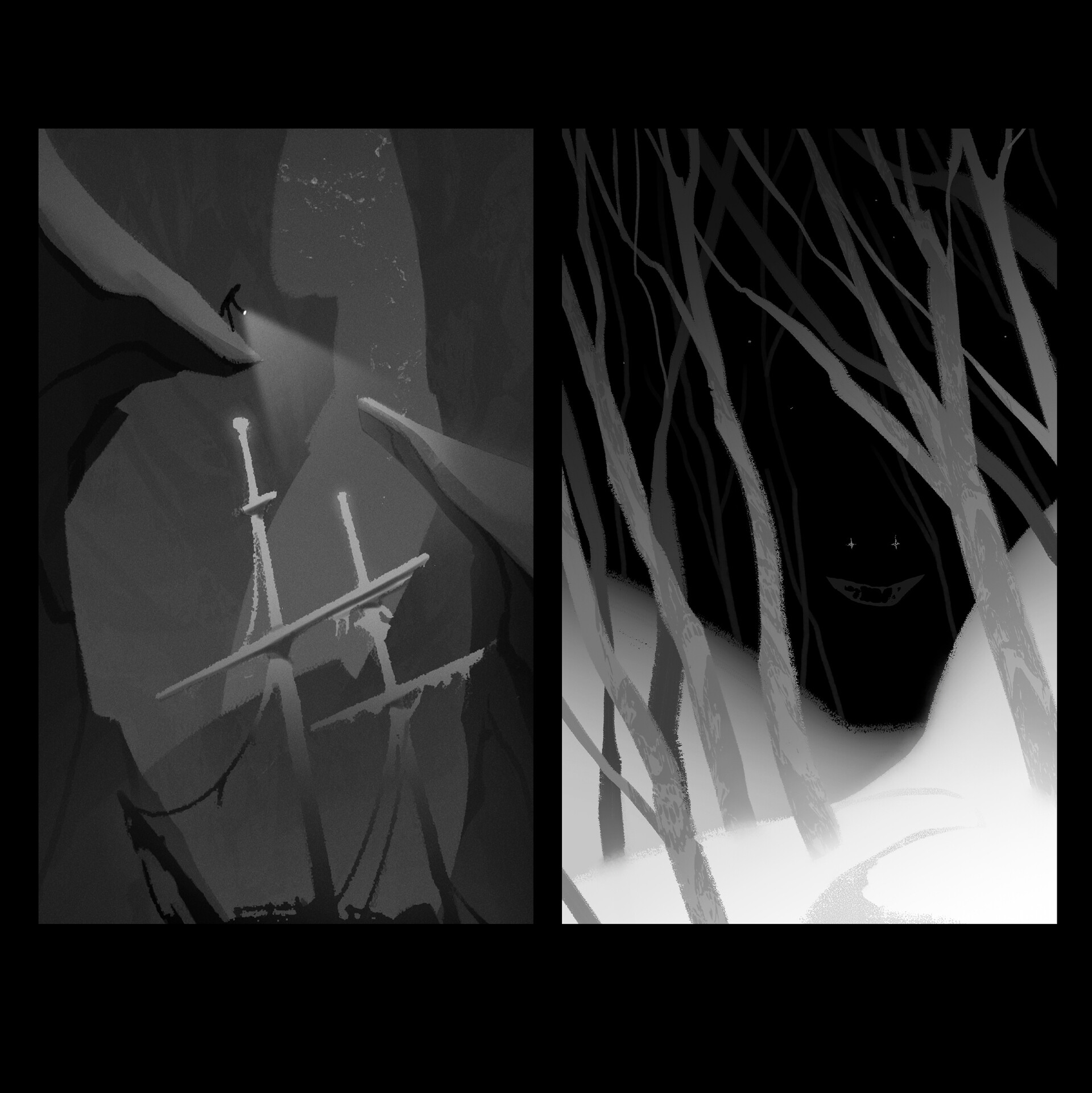 ArtStation - composition / tonal key studies