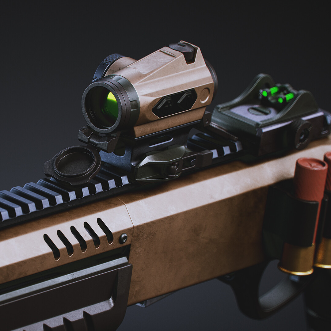 ArtStation - Fabarm STF 12 Shotgun + Sig Sauer Romeo 4S Sight