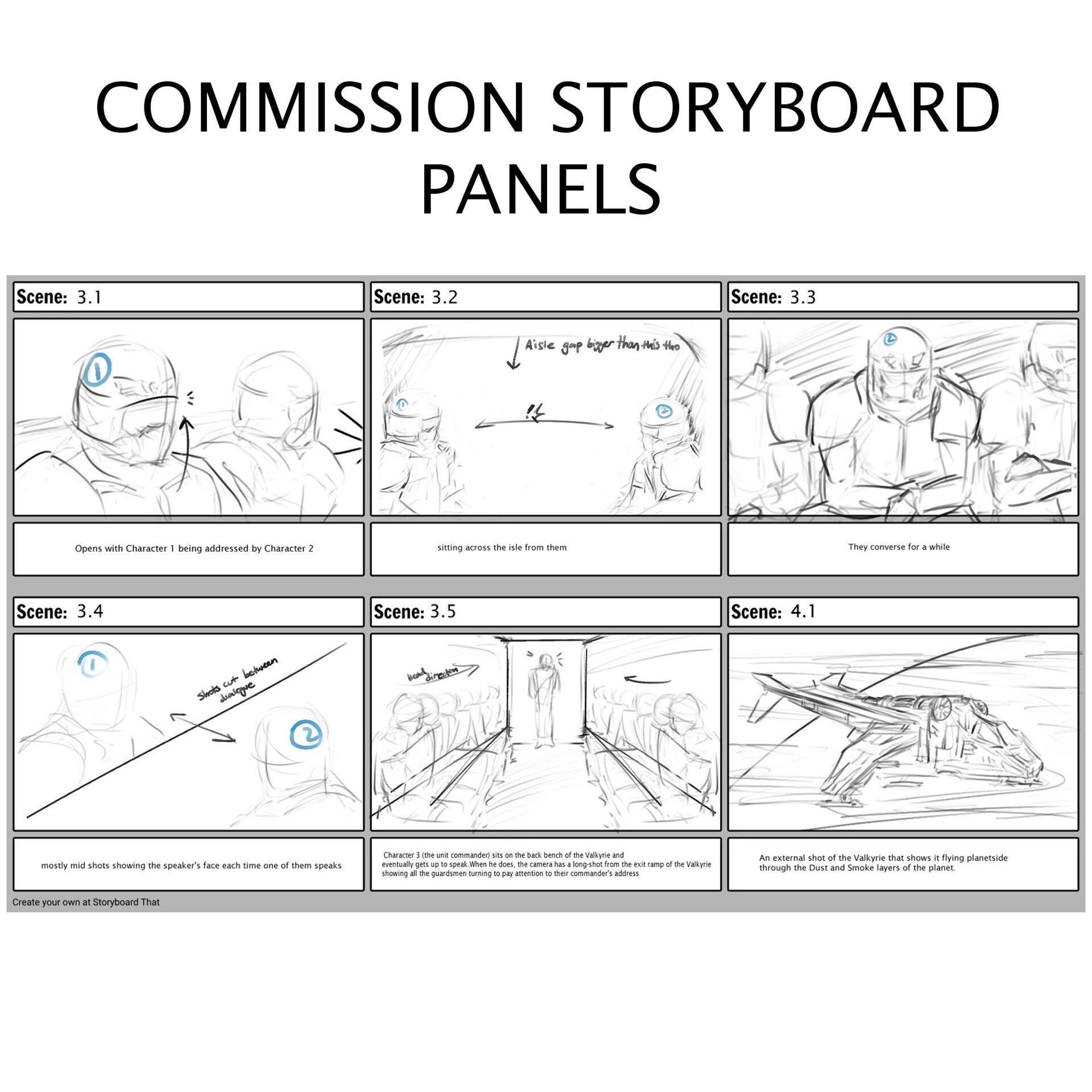 ArtStation - [COMMISSION] Storyboard panels