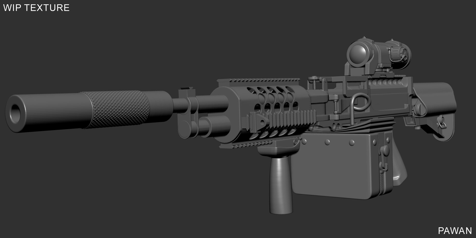 ArtStation - Stoner 63A Light Machine Gun - WIP