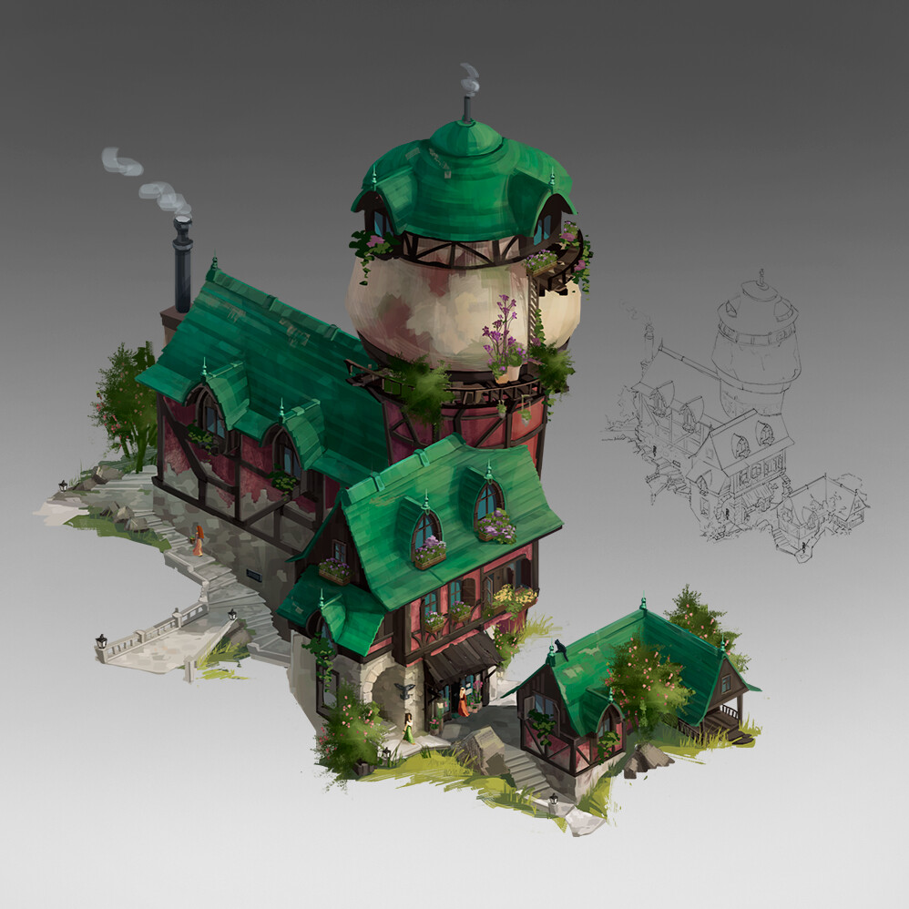 ArtStation - A piece of the town