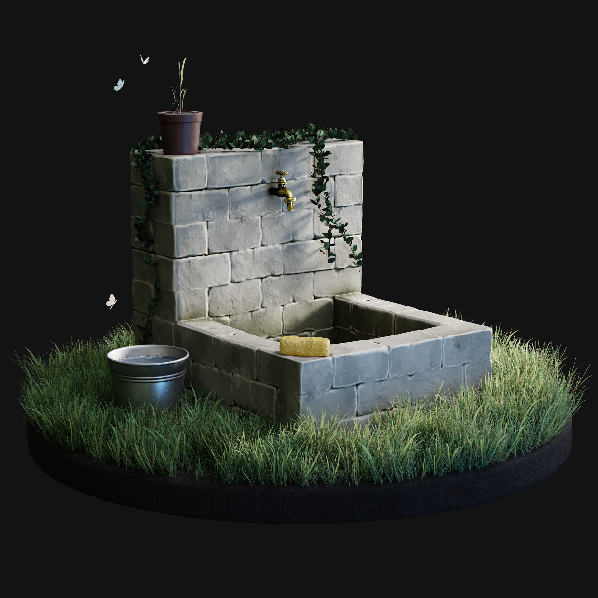 ArtStation - Garden Fountain