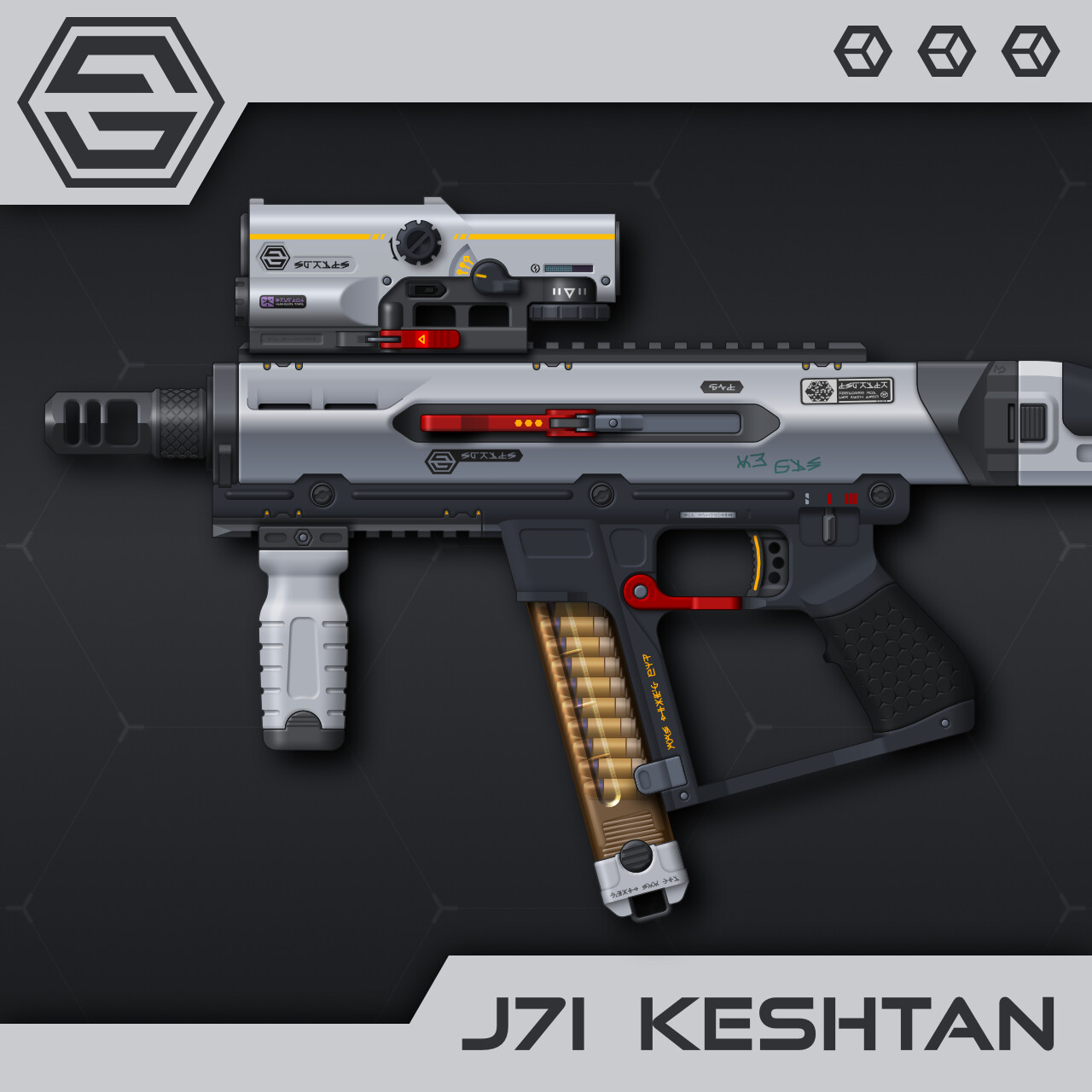 ArtStation - J7I "Keshtan" Submachine Gun