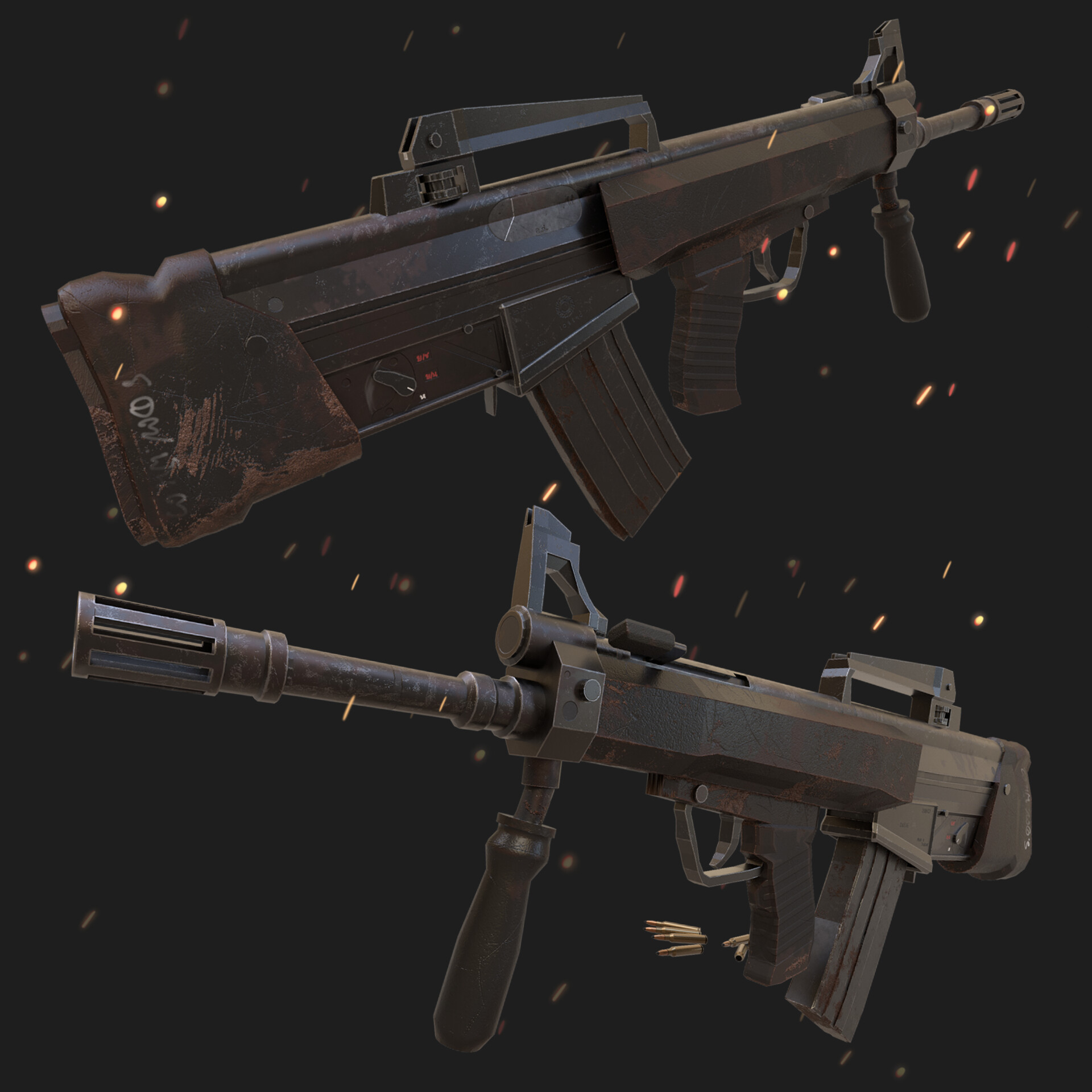 ArtStation - Type 11 Assault Rifle: Prototype Bullpup Variant