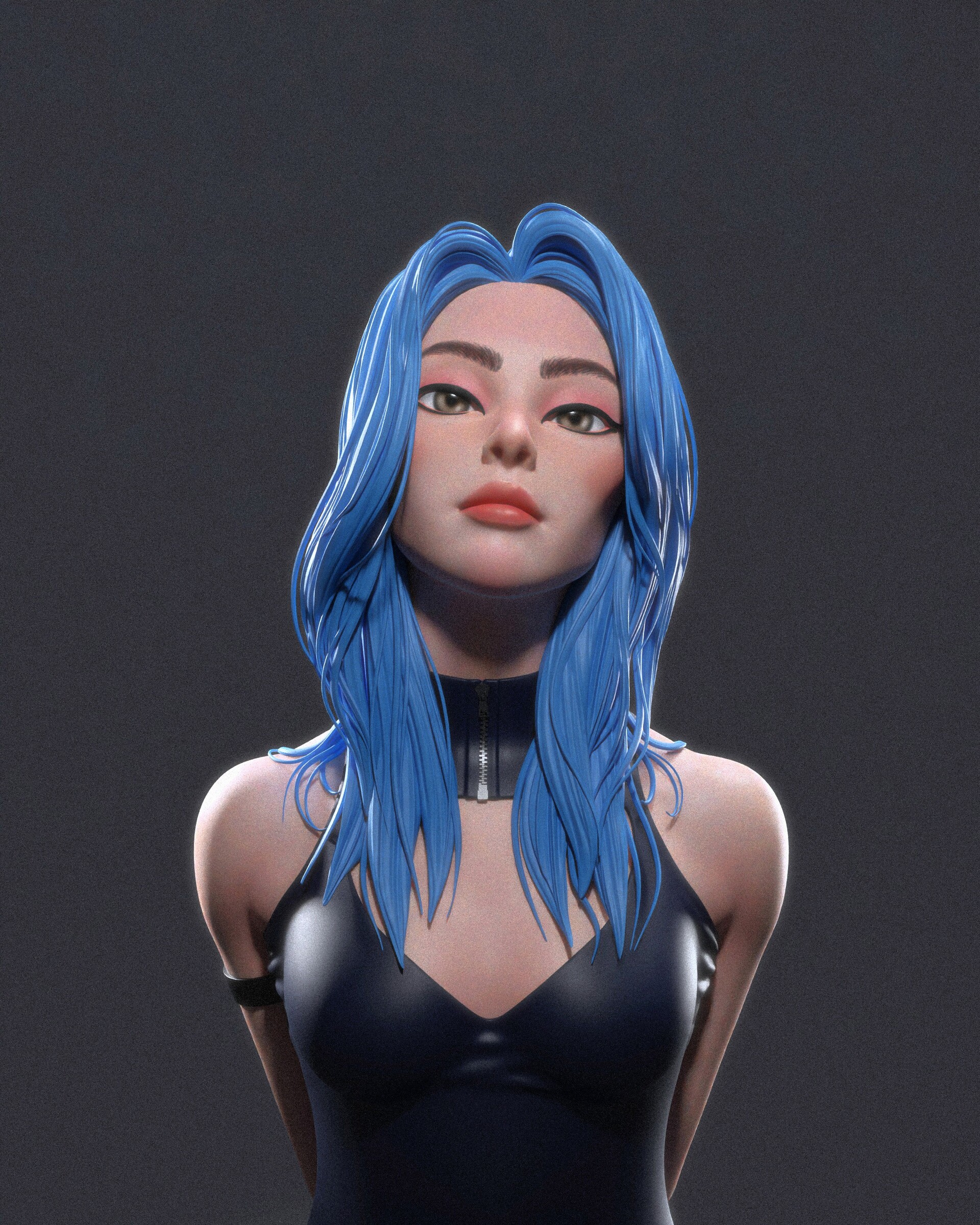 ArtStation - Blue-haired girl