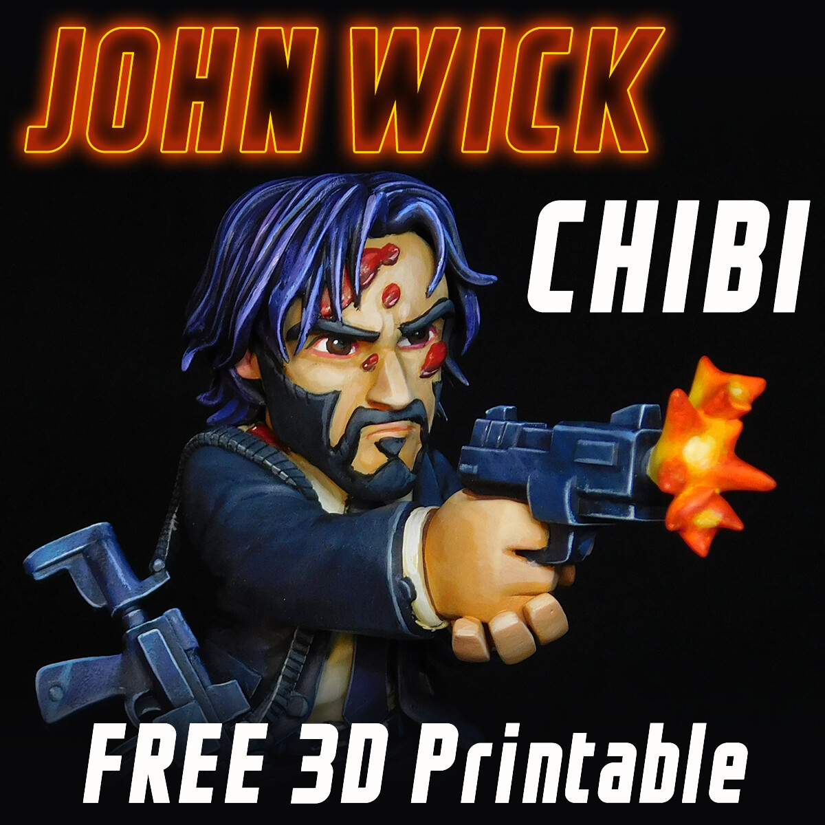 John Wick Chibi - Free 3d Printable Figure