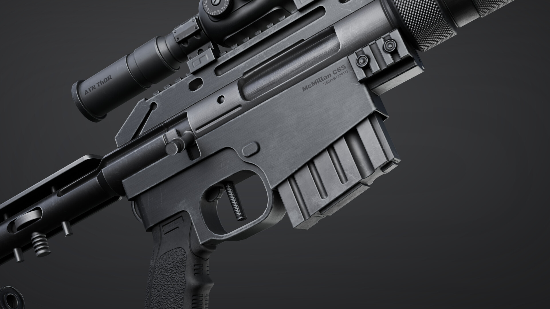 ArtStation - McMillan ALIAS CS5 Sniper Riffle 3D Model