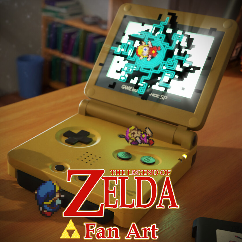 ArtStation Zelda GameBoy Advance SP Fan Art