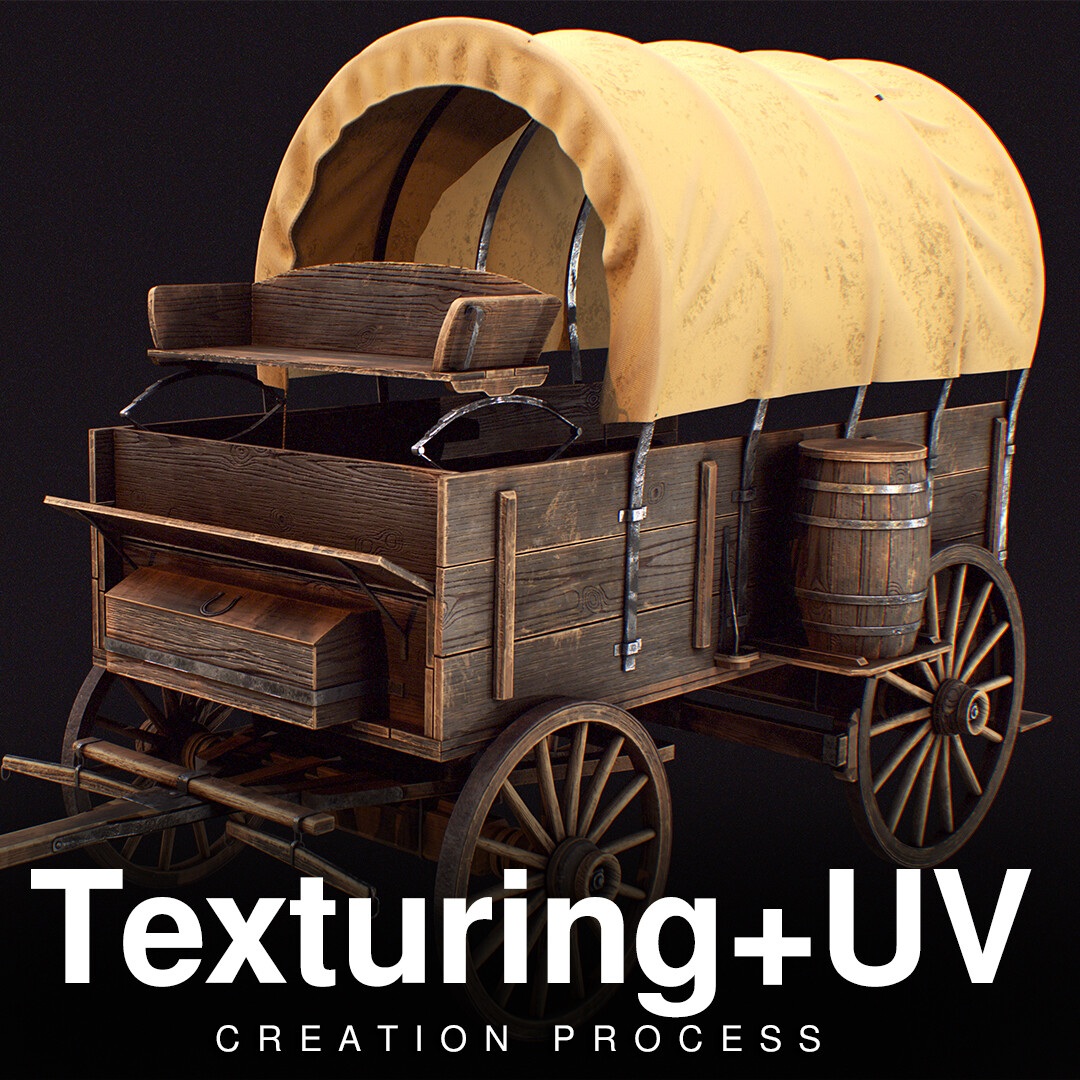 ArtStation - Texturing Wooden Wagon Cart in Substance 3D Painter