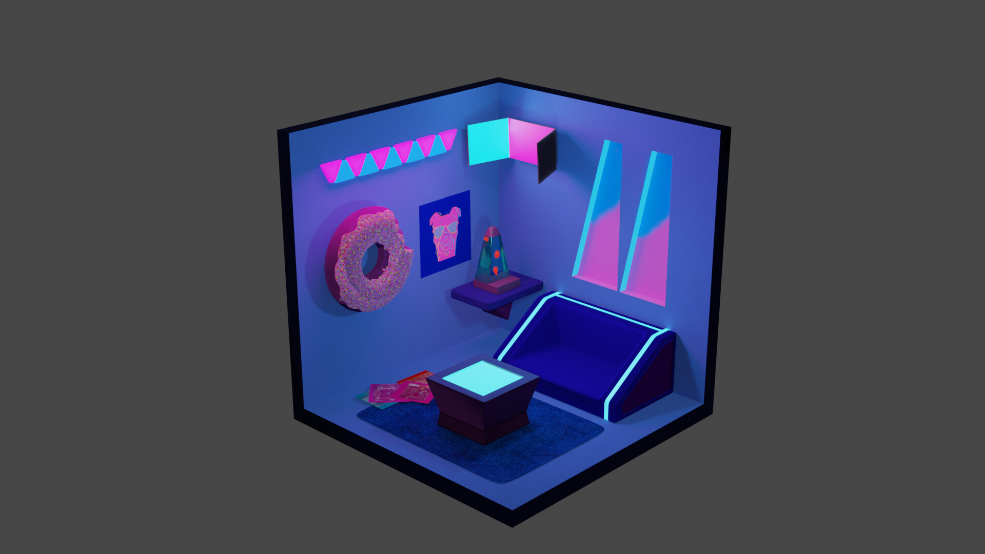 ArtStation - Cyberpunk isometric room