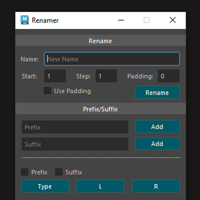 Maya Renamer Tool