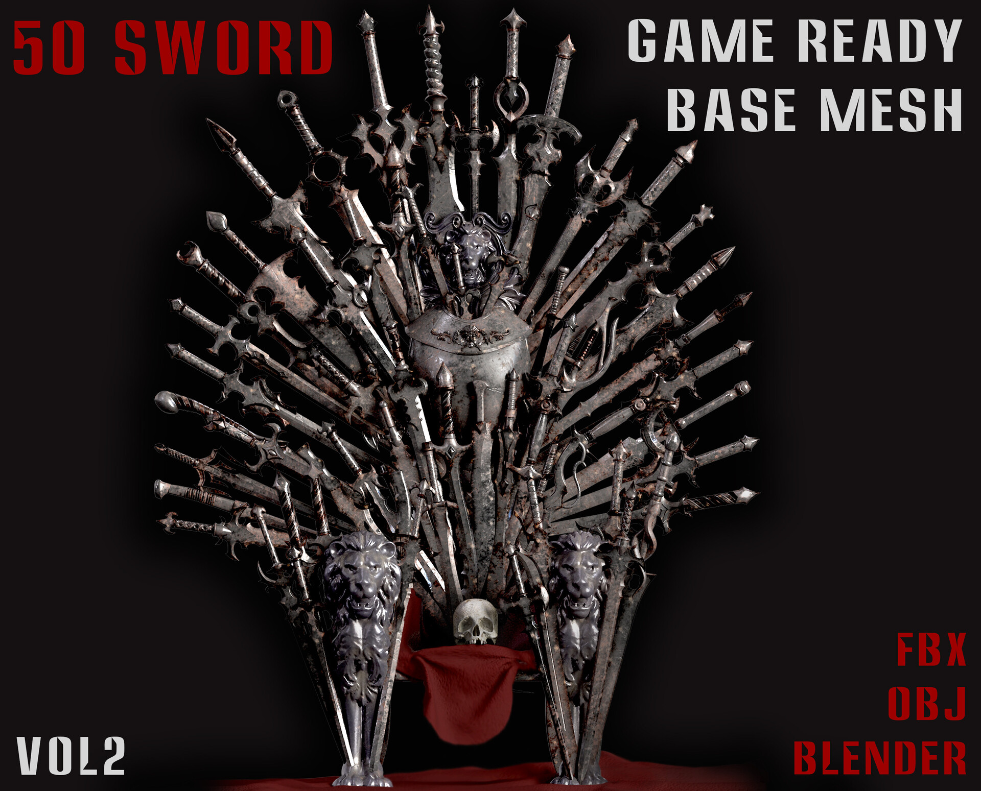 ArtStation - 50 Sword Game Ready Base Mesh – Vol.02