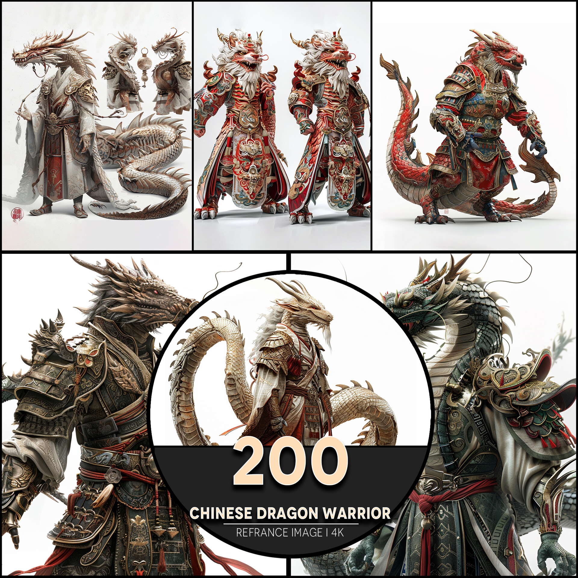 ArtStation - Chinese Dragon Warrior 4K Reference/Concept Images