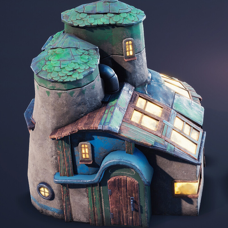 3D Stylized City-Builder/RTS Game Buildings (Lowpoly & Game-Ready Game Assets)