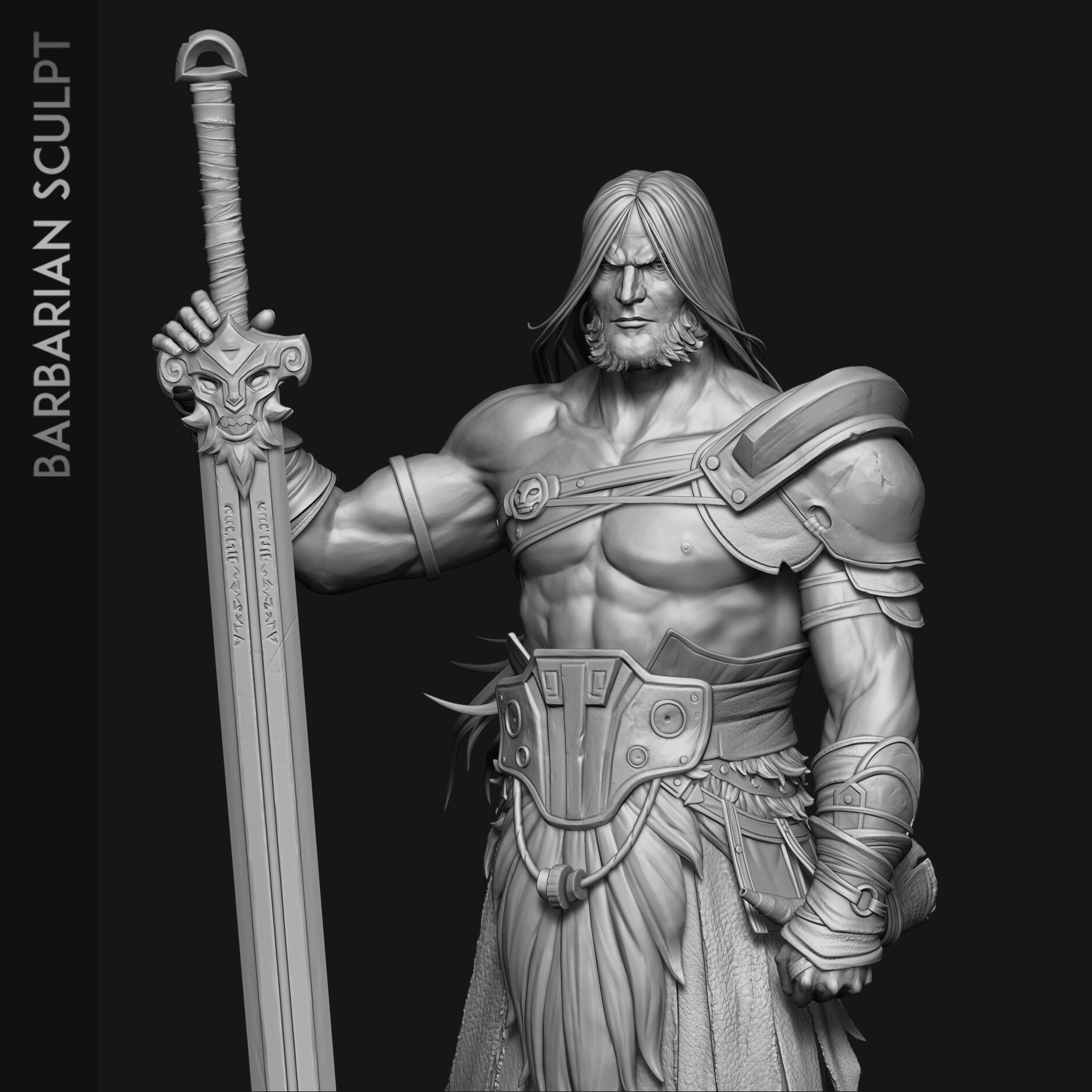 ArtStation - Barbarian Sculpt - Monster Pit Concept!