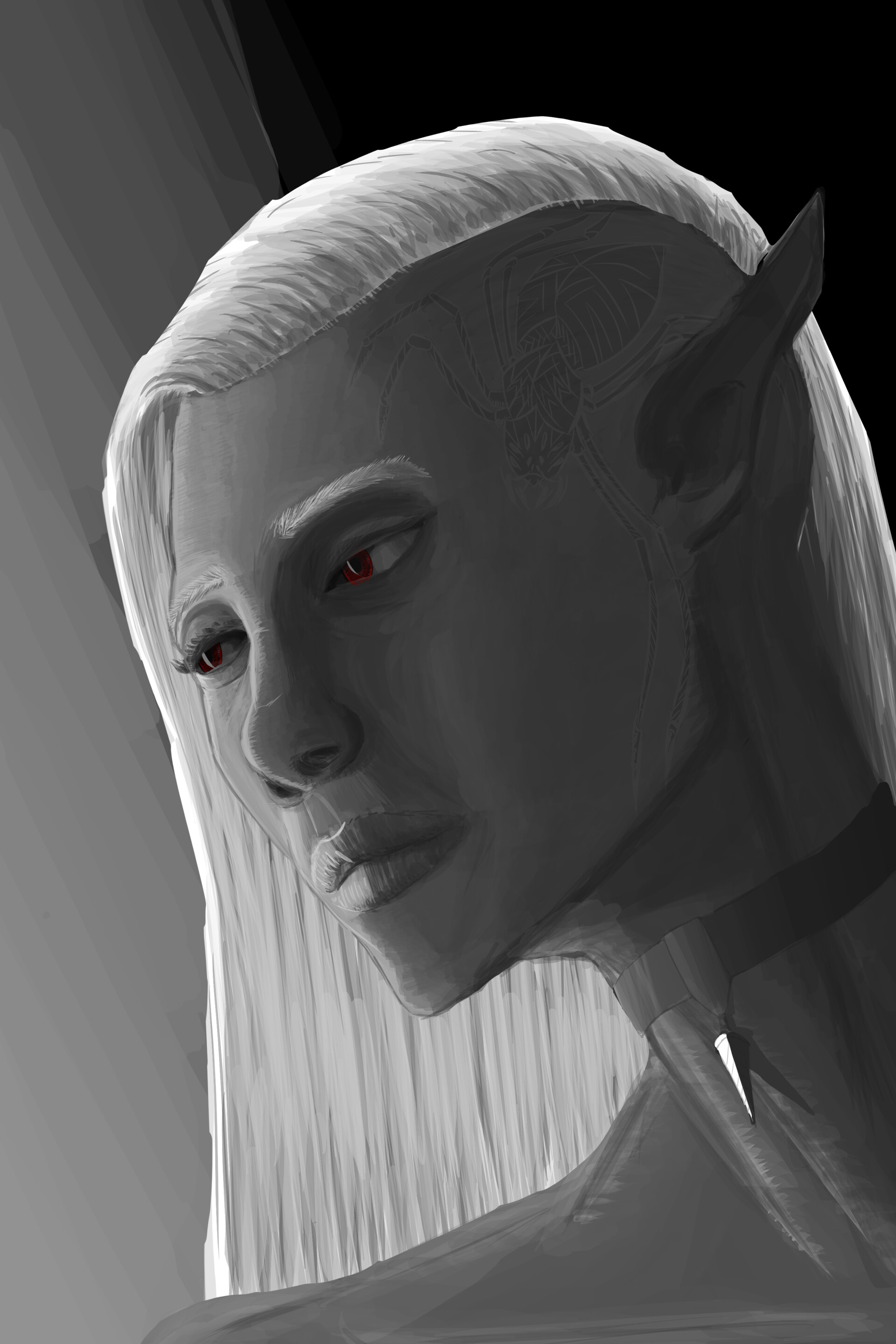 ArtStation - Drow in thought