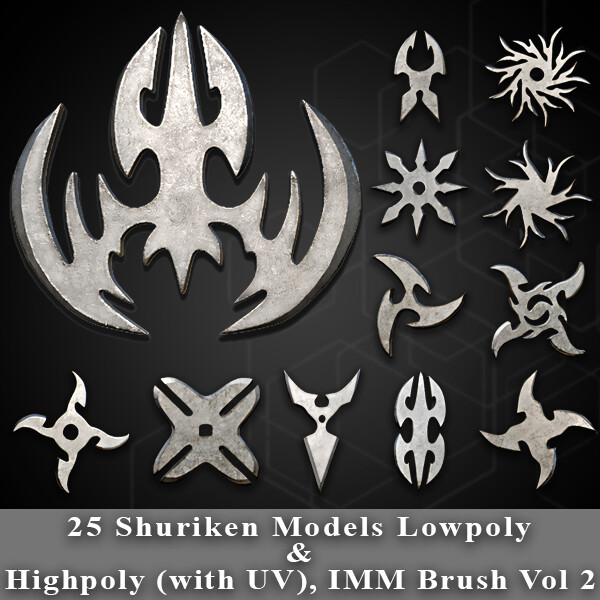 ArtStation - 25 Shuriken Models Lowpoly and Highpoly (with UV) , IMM ...