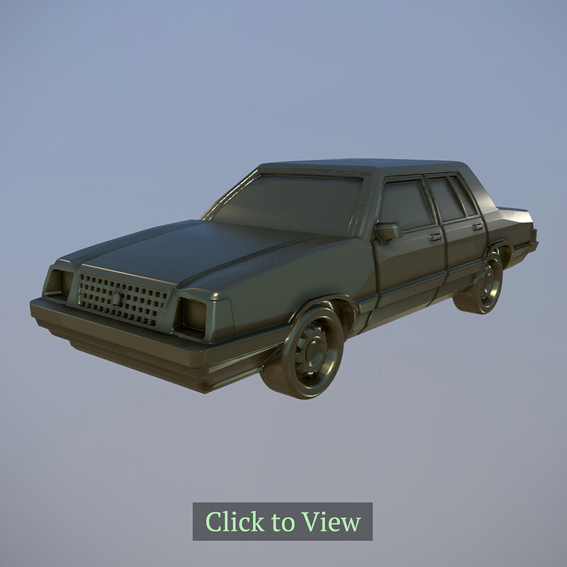 1985-89 Plymouth Reliant K Car - 3D Printable Miniature