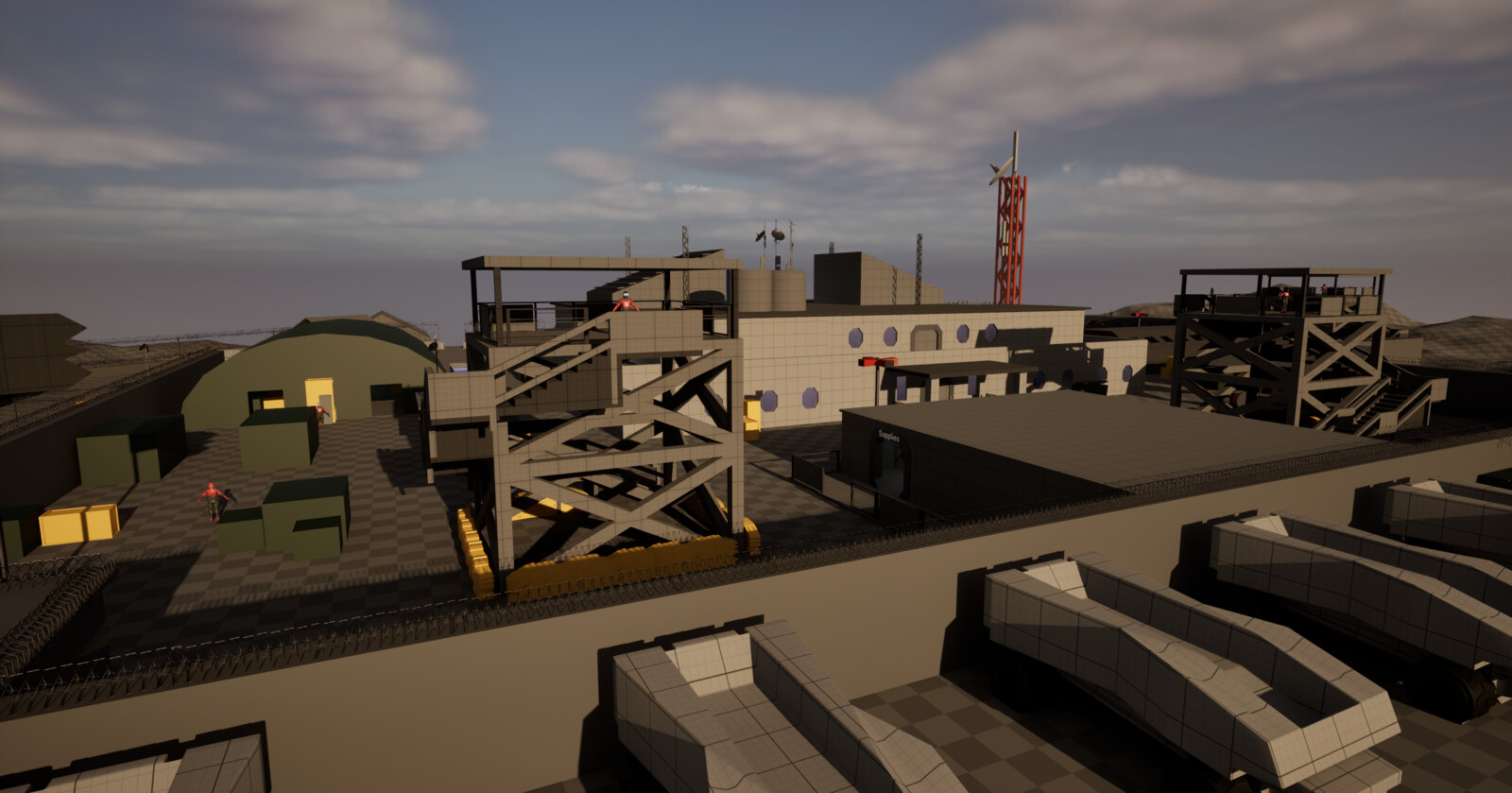 Open World design: Military base (Blockout/Greybox)