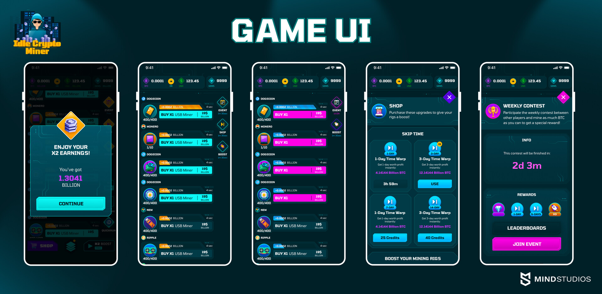 ArtStation - Game UI | Idle Game | CryptoMiner