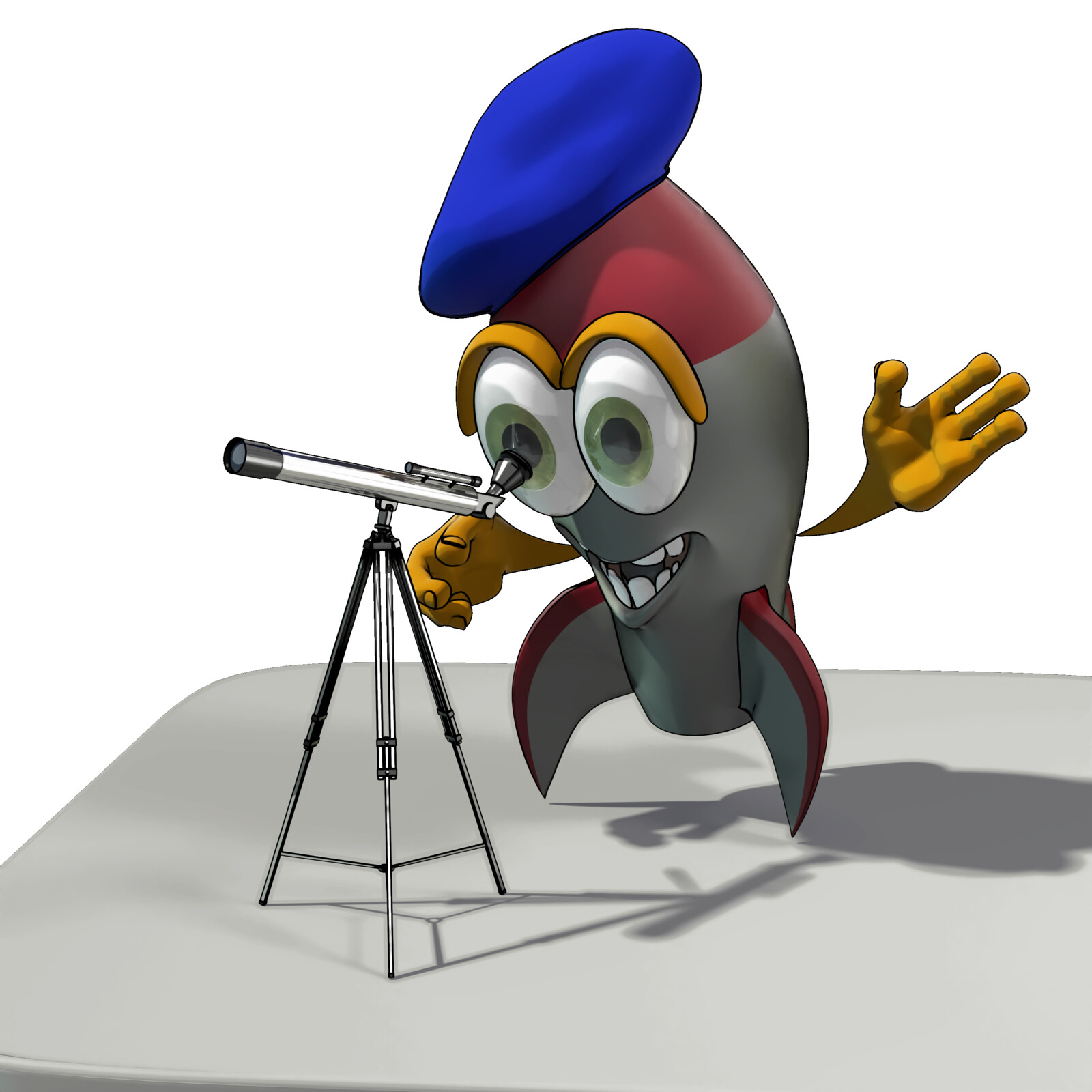 Ongoing Character Design & Modelling for LA English-French School: Riordan Rockets. Character: Fusée