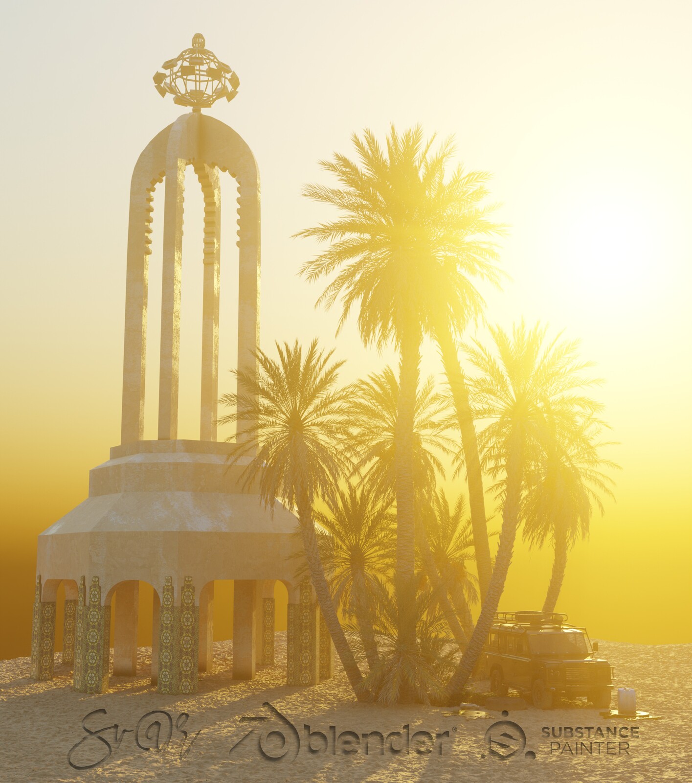 Desert Landscape 3D Visualization